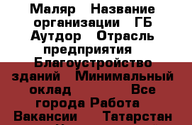 Маляр › Название организации ­ ГБ Аутдор › Отрасль предприятия ­ Благоустройство зданий › Минимальный оклад ­ 30 000 - Все города Работа » Вакансии   . Татарстан респ.,Чистопольский р-н